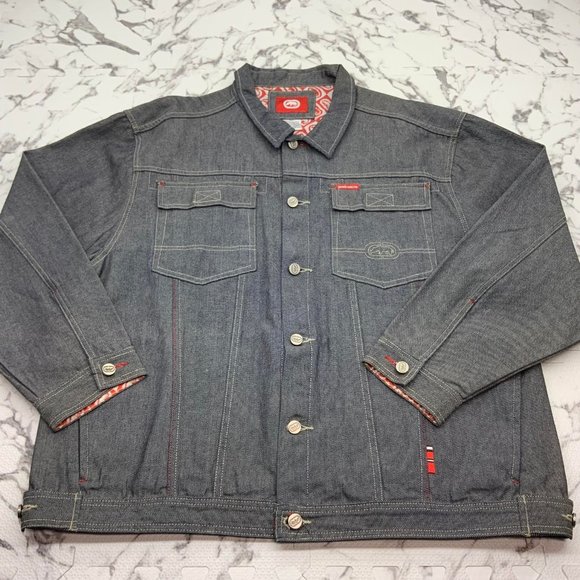 Men's Ecko Unlimited Vintage Blue Casual Denim Jacket NWT